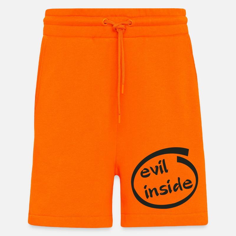 Evil Inside Ring Graphic - Shorts - made by SPREAD - SUNSET ORANGE