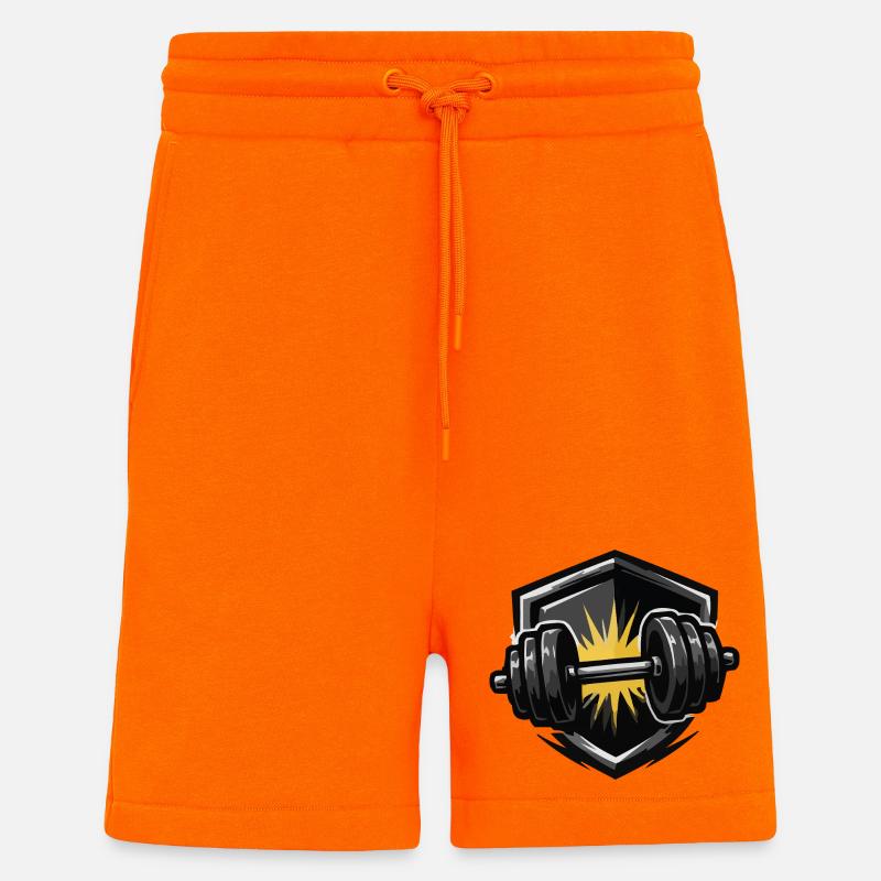 Kraft Schild Hantel Burst - Shorts - made by SPREAD - SUNSET ORANGE