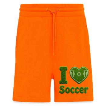 J’adore la conception de terrains de football en gazon et cœur - Short bio décontracté fabriqué en UE - SUNSET ORANGE - Devant
