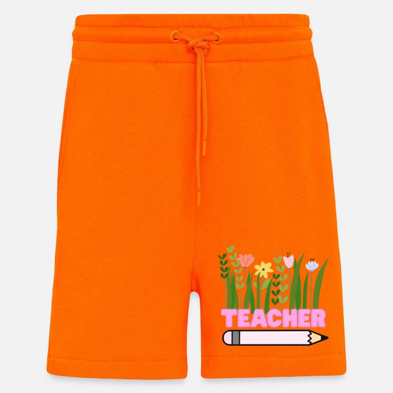 Lehrerblumen mit Bleistift - Shorts - made by SPREAD - SUNSET ORANGE