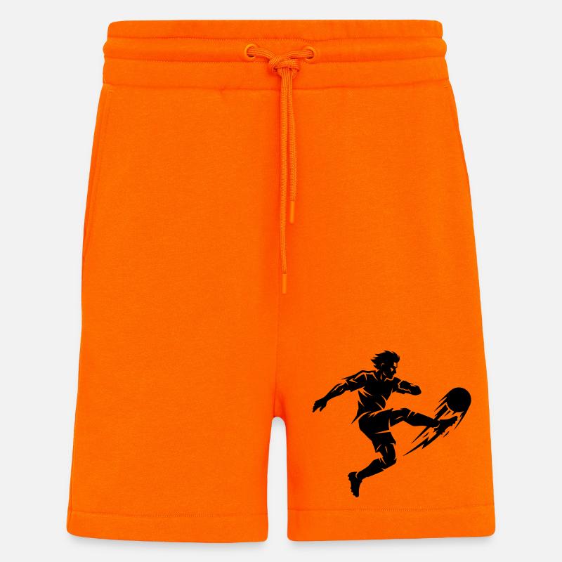 Silhouette du footballeur - Short bio décontracté fabriqué en UE - SUNSET ORANGE