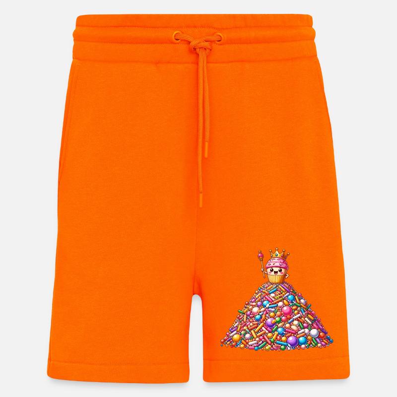 Bunter Süßigkeitenberg mit Cupcake - Shorts - made by SPREAD - SUNSET ORANGE