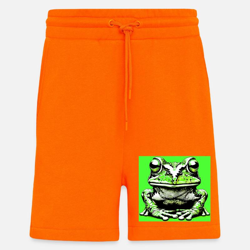 grenouille - Short bio décontracté fabriqué en UE - SUNSET ORANGE