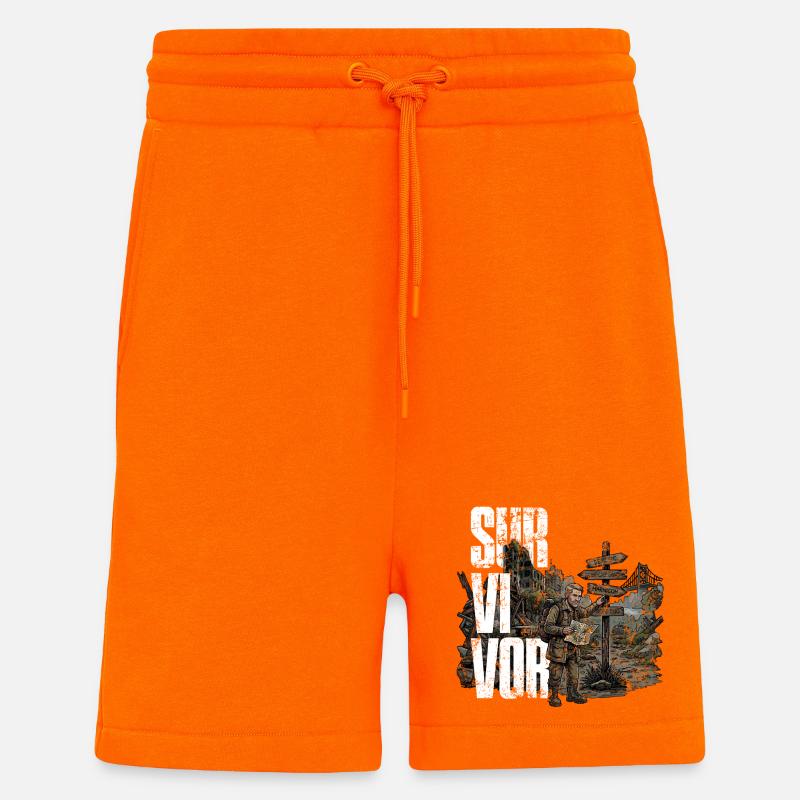 Survivant - Short bio décontracté fabriqué en UE - SUNSET ORANGE