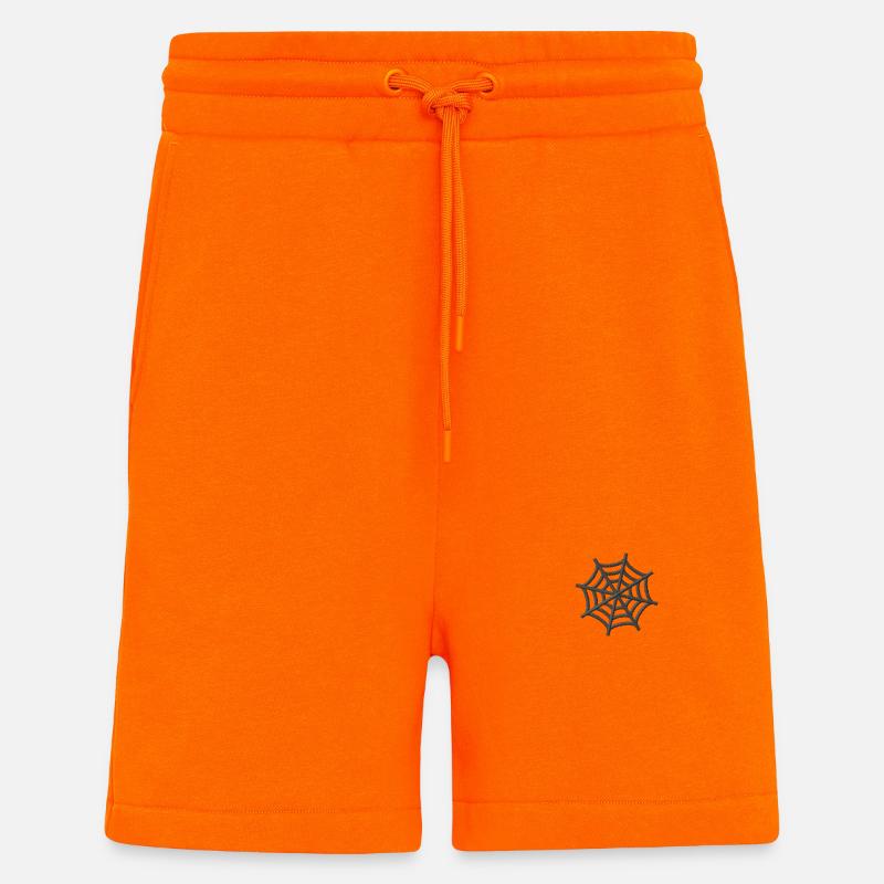 Embroidered spider web - Shorts - made by SPREAD - SUNSET ORANGE