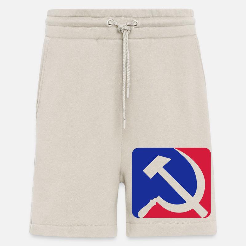 Communisme bleu rouge - Short bio décontracté fabriqué en UE - WARM CLAY
