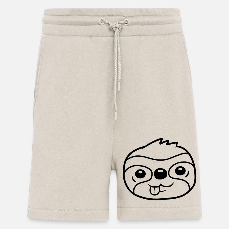 Head sloth comic chill - Shorts - made by SPREAD - WARM CLAY