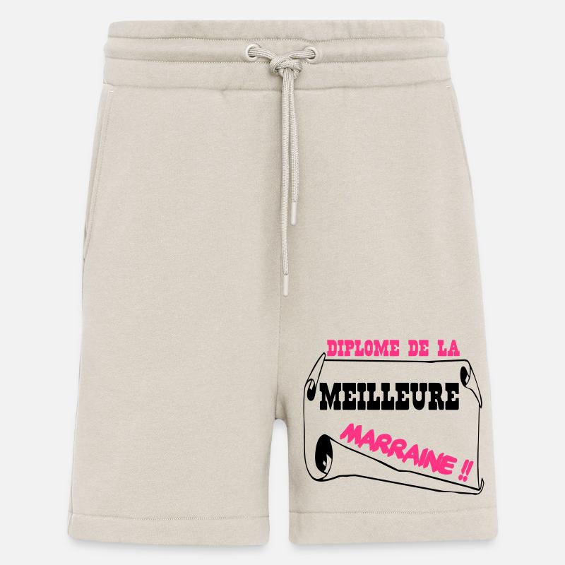 Diplome de la meilleure marraine - Short bio décontracté fabriqué en UE - WARM CLAY