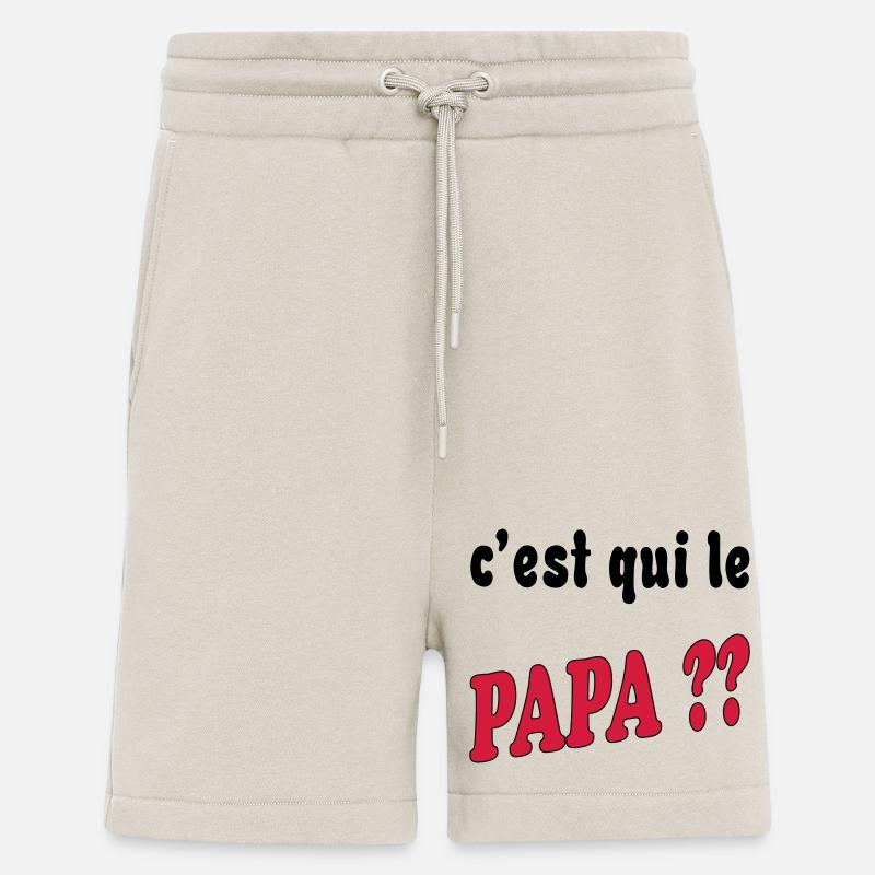 C'est qui le papa ?? - Short bio décontracté fabriqué en UE - WARM CLAY