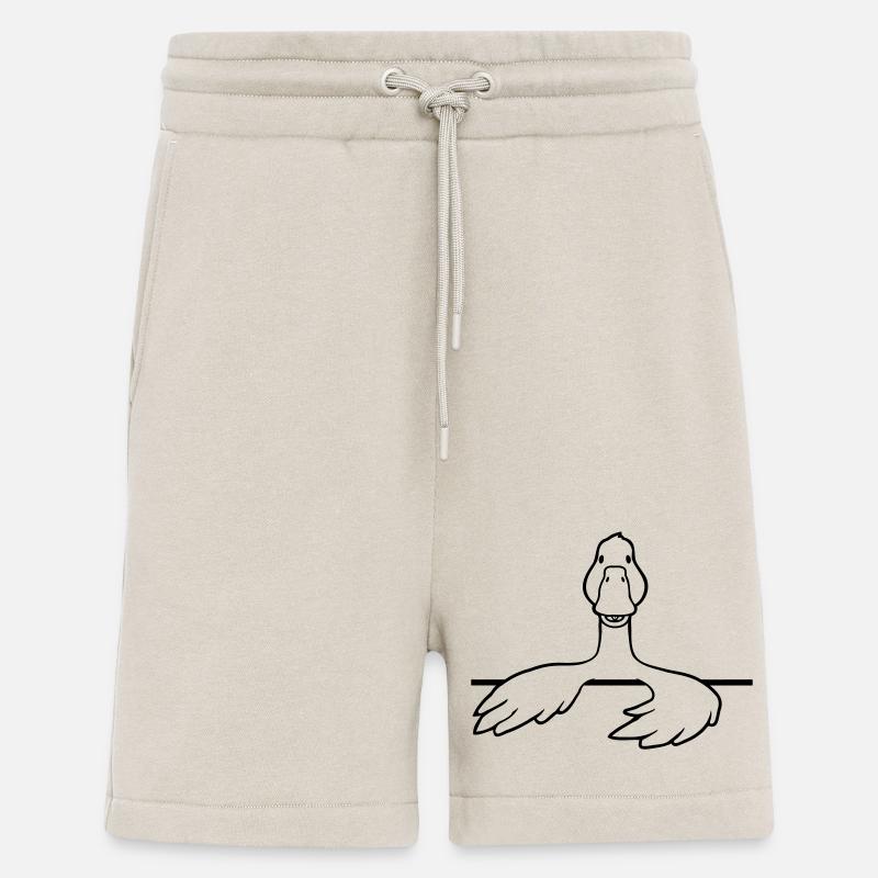 Comic Goose derrière le mur - Short bio décontracté fabriqué en UE - WARM CLAY