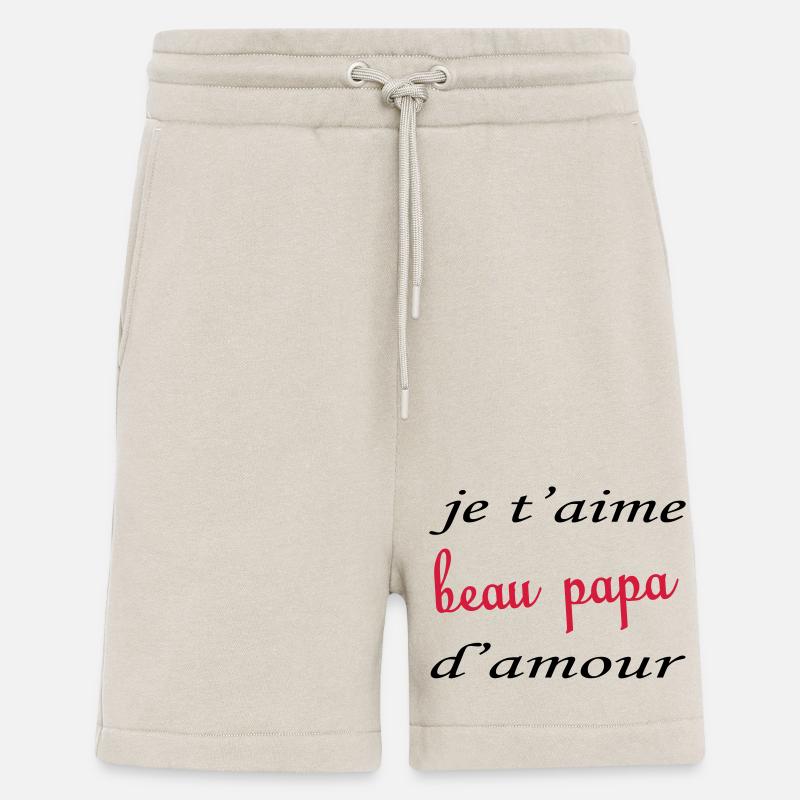 Je t'aime beau papa d'amour - Short bio décontracté fabriqué en UE - WARM CLAY