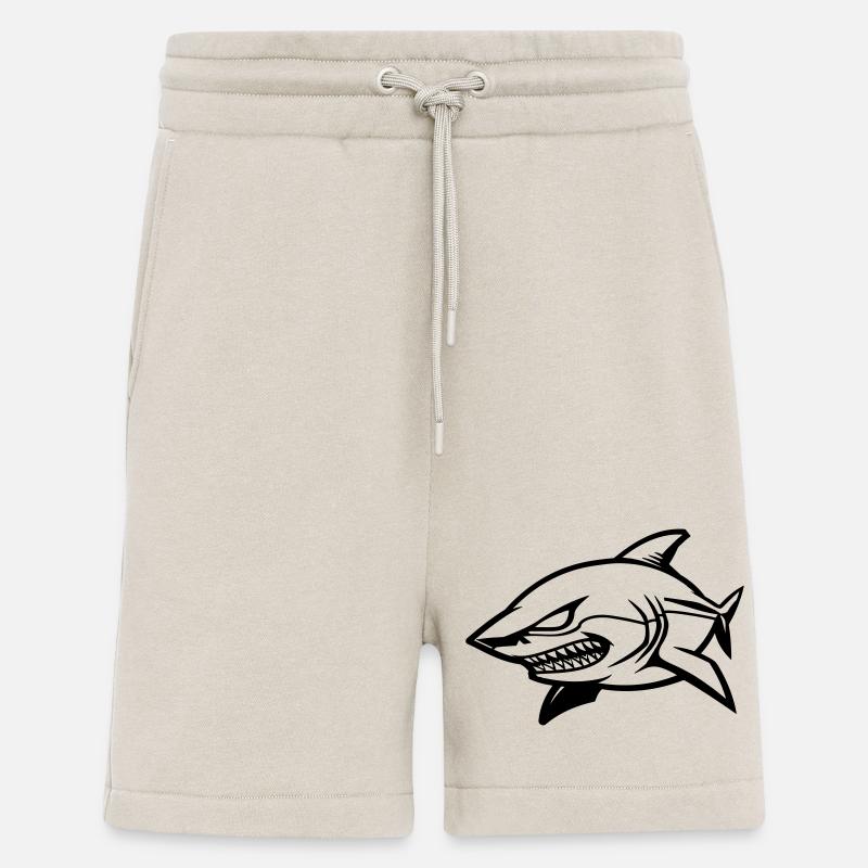 Bande dessinée requin - Short bio décontracté fabriqué en UE - WARM CLAY
