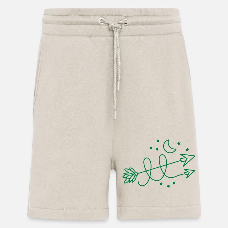 arrows direction with crescent moon - Shorts - made by SPREAD - WARM CLAY