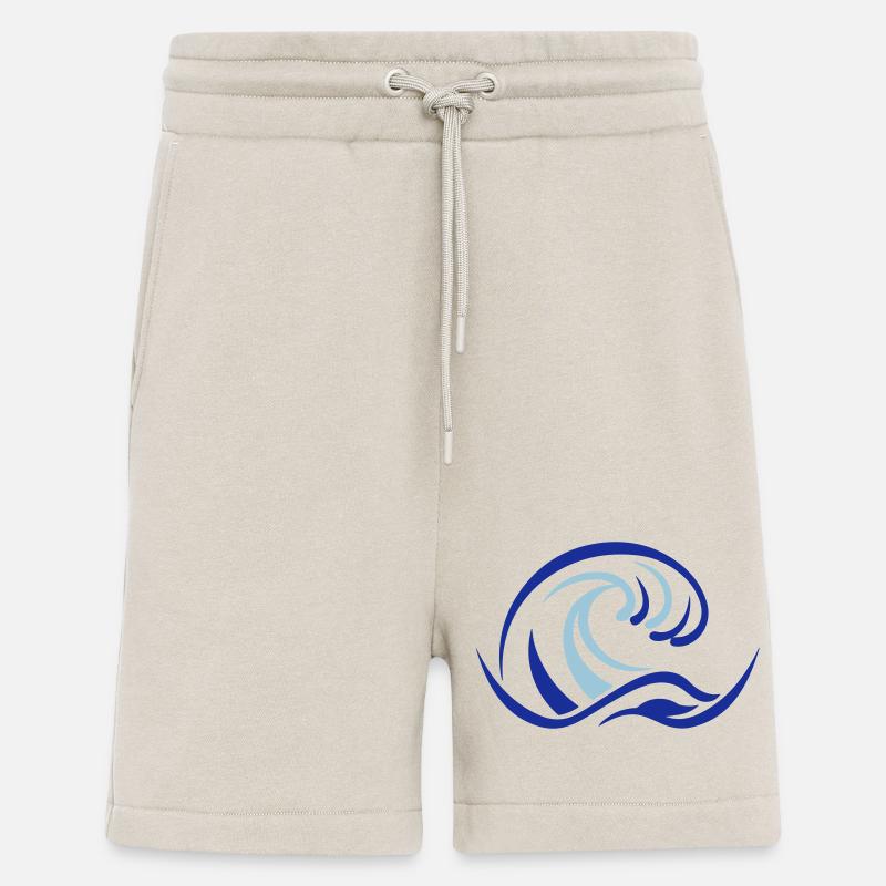 Eau des vagues de l’océan - Short bio décontracté fabriqué en UE - WARM CLAY