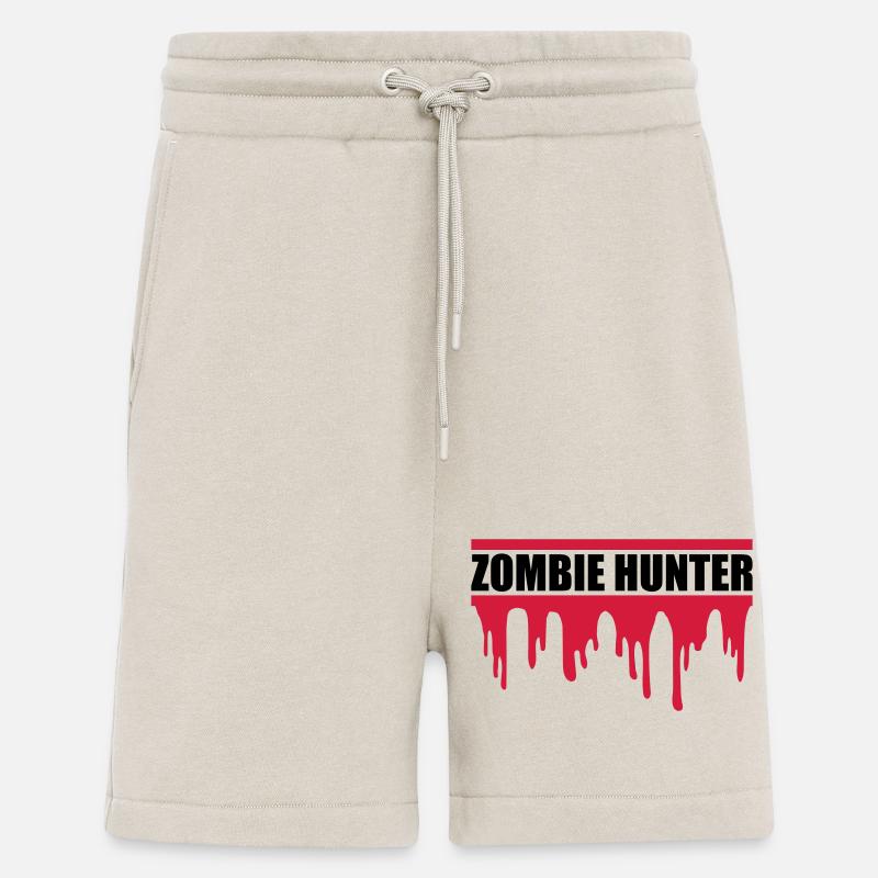 Chasseur de zombies Citation d’Halloween - Short bio décontracté fabriqué en UE - WARM CLAY