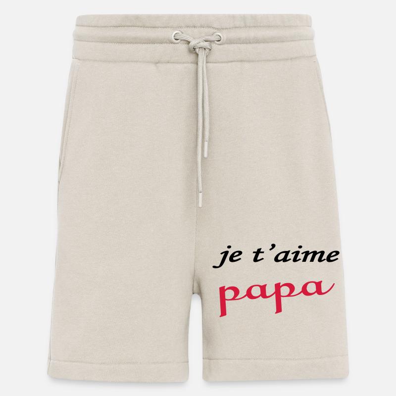 Je t'aime papa - Short bio décontracté fabriqué en UE - WARM CLAY