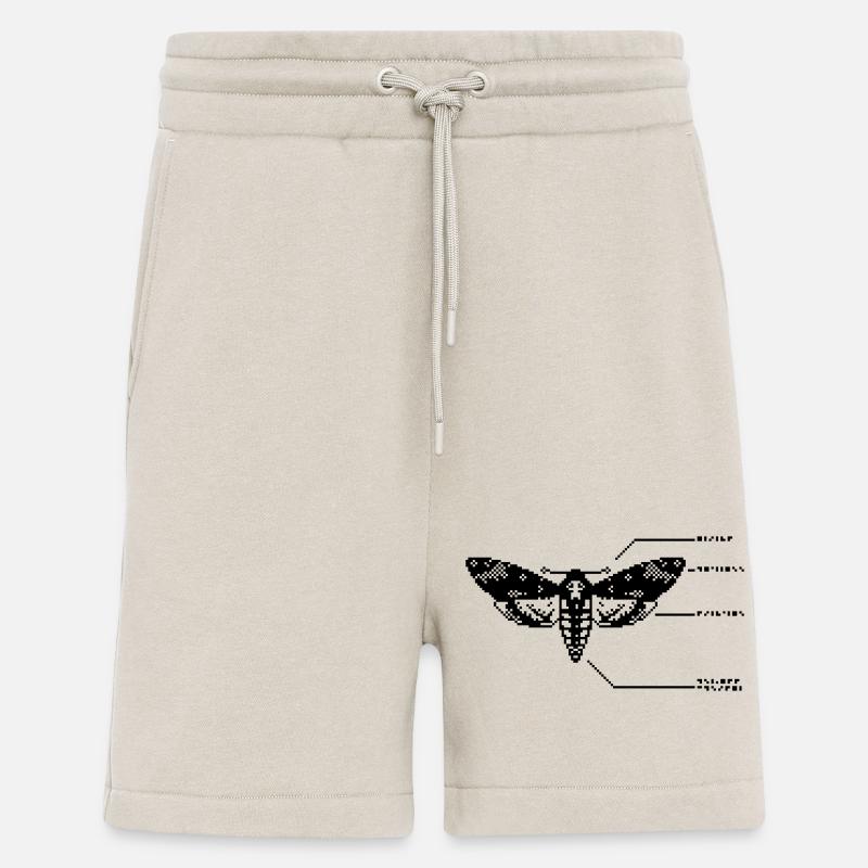1bit Pixel Skull Hawkmoth - Shorts - made by SPREAD - WARM CLAY