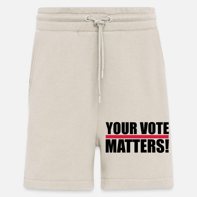 votre vote compte citation - Short bio décontracté fabriqué en UE - WARM CLAY