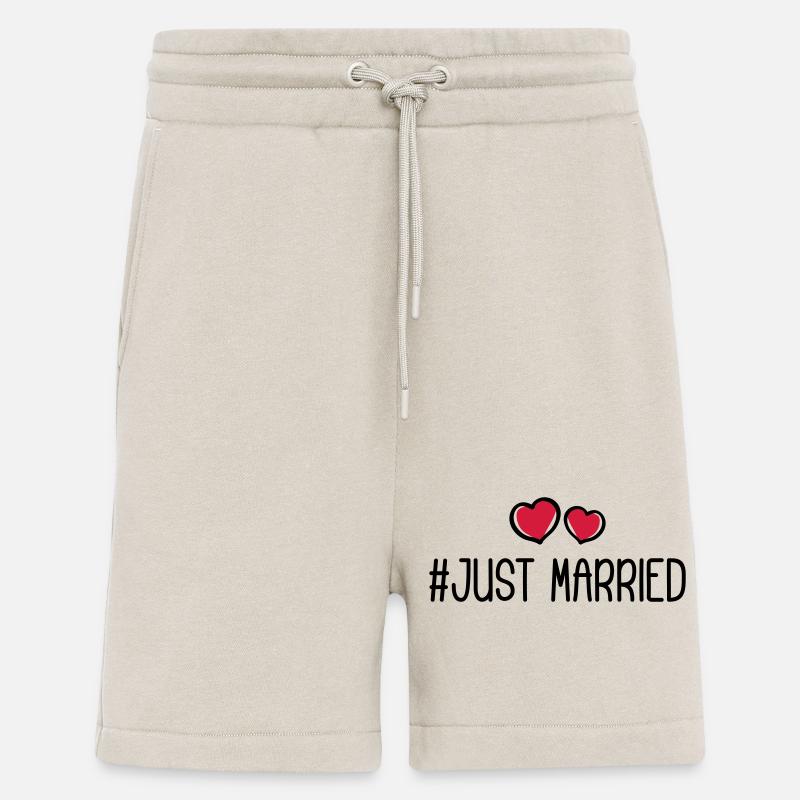 Coeur de mariage juste marié - Short bio décontracté fabriqué en UE - WARM CLAY
