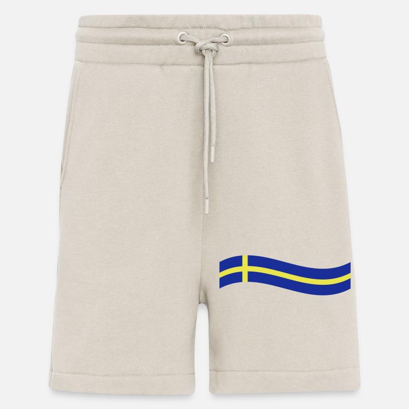 Drapeau de la Suède - Short bio décontracté fabriqué en UE - WARM CLAY