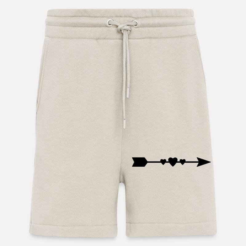 Flèche avec des cœurs - Short bio décontracté fabriqué en UE - WARM CLAY