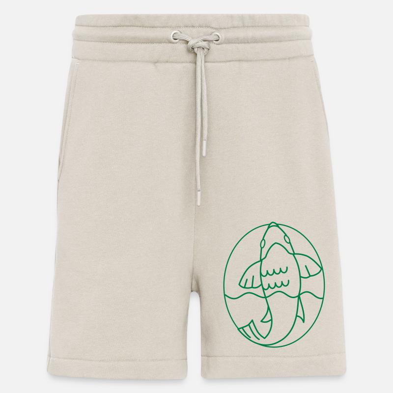 Koi nageant dans un ovale - Short bio décontracté fabriqué en UE - WARM CLAY