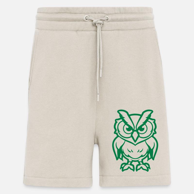 Bande dessinée hibou - Short bio décontracté fabriqué en UE - WARM CLAY