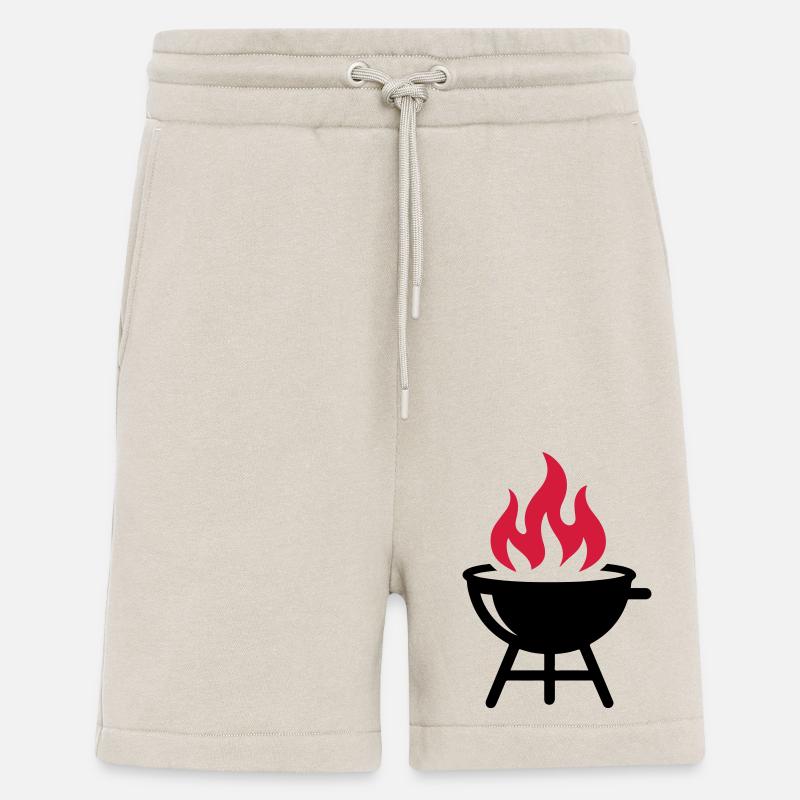Icône de flamme de gril - Short bio décontracté fabriqué en UE - WARM CLAY