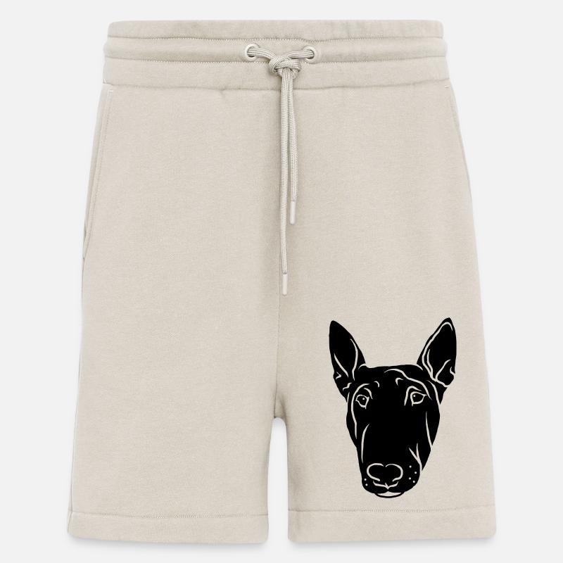 Bullterrier Kopf schwarz - Shorts - made by SPREAD - WARM CLAY