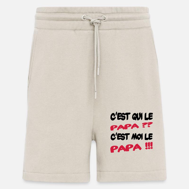 C'est qui le papa - Short bio décontracté fabriqué en UE - WARM CLAY