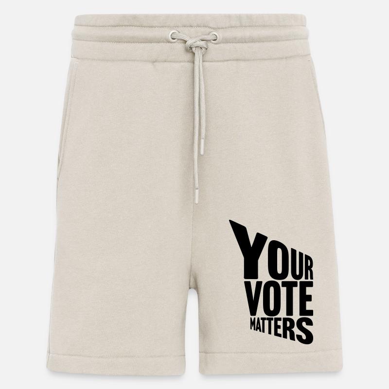 votre vote compte citation - Short bio décontracté fabriqué en UE - WARM CLAY