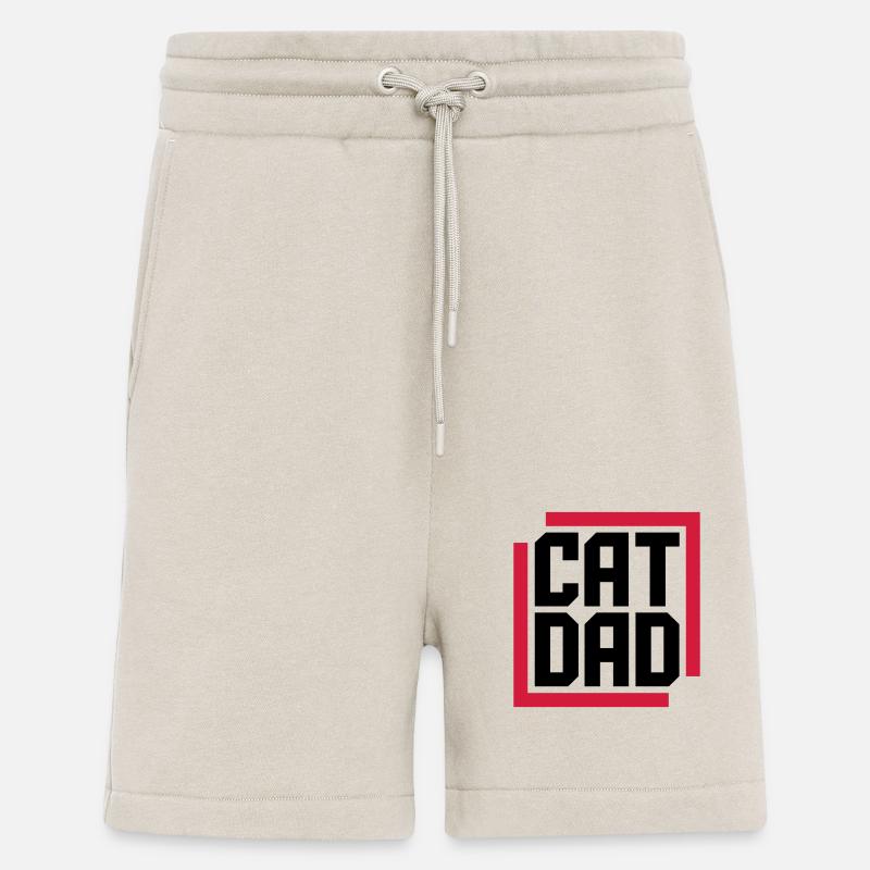 Conception du logo Cat Dad - Short bio décontracté fabriqué en UE - WARM CLAY