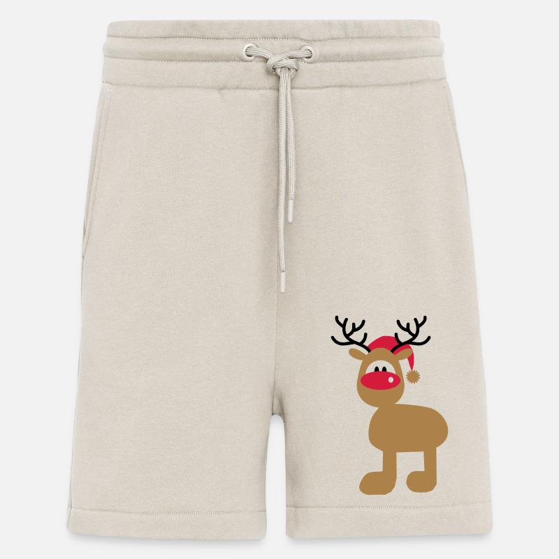 Moose with Christmas hat - Shorts - made by SPREAD - WARM CLAY