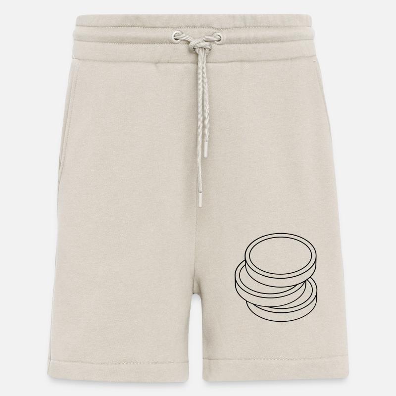 three coins in a stack - Shorts - made by SPREAD - WARM CLAY