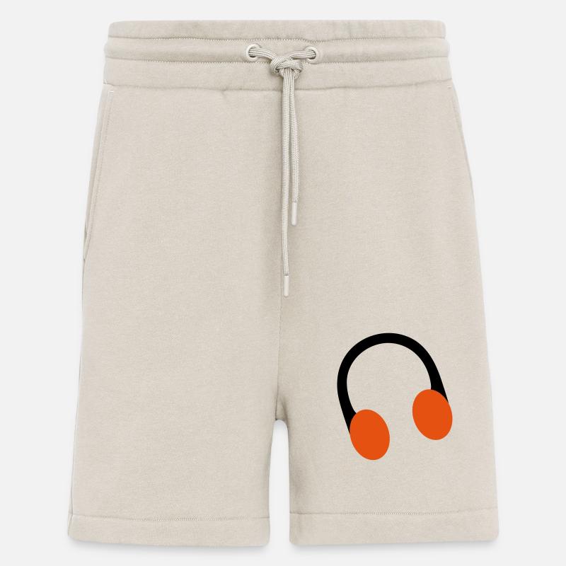 casque rétro sur l'oreille - Short bio décontracté fabriqué en UE - WARM CLAY