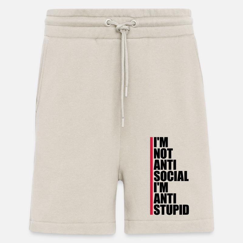 pas antisocial anti-stupide - Short bio décontracté fabriqué en UE - WARM CLAY