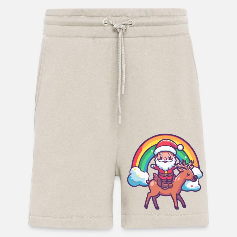 Hirsch Weihnachtsmann Regenbogen - Shorts - made by SPREAD - WARM CLAY
