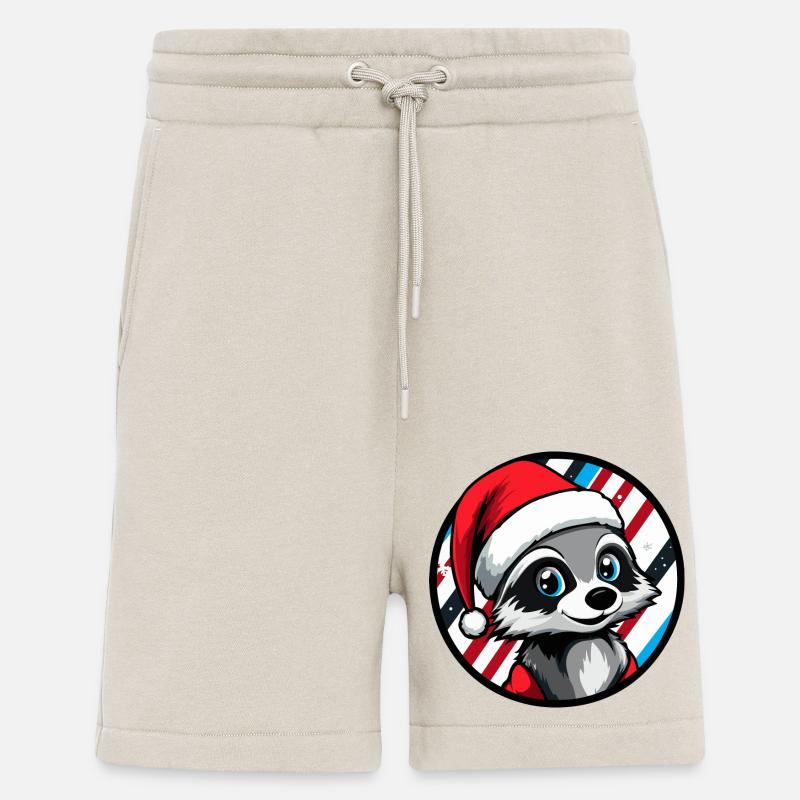 Noël raton laveur Noël - Short bio décontracté fabriqué en UE - WARM CLAY