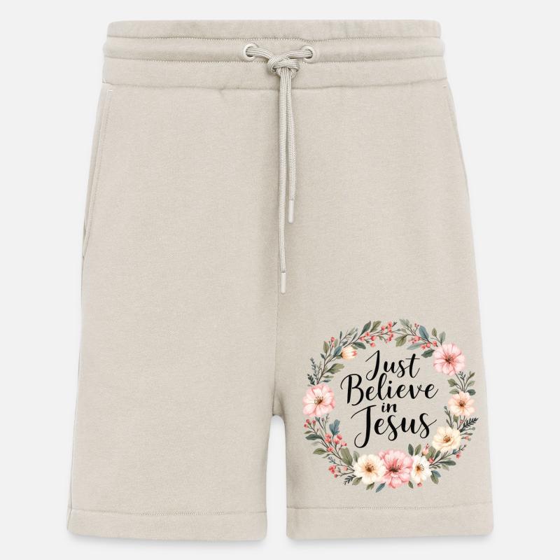Croyez simplement en Jésus - Short bio décontracté fabriqué en UE - WARM CLAY