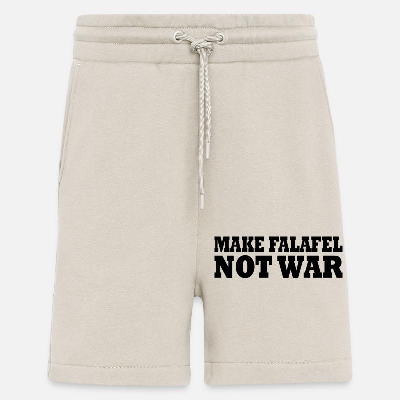 Make falafel not war - Short bio décontracté fabriqué en UE - WARM CLAY
