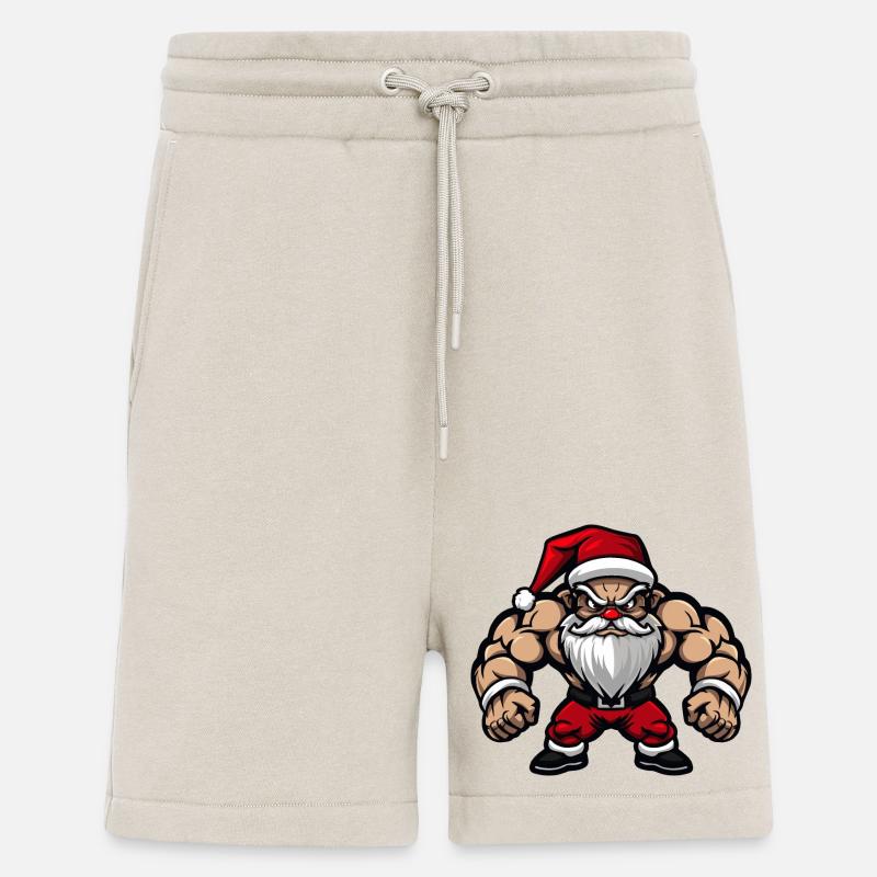 Père Noël Muscles Musculation - Short bio décontracté fabriqué en UE - WARM CLAY