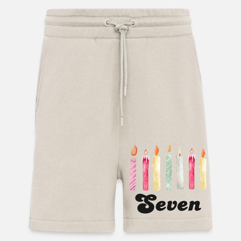 7e anniversaire bougie - Short bio décontracté fabriqué en UE - WARM CLAY