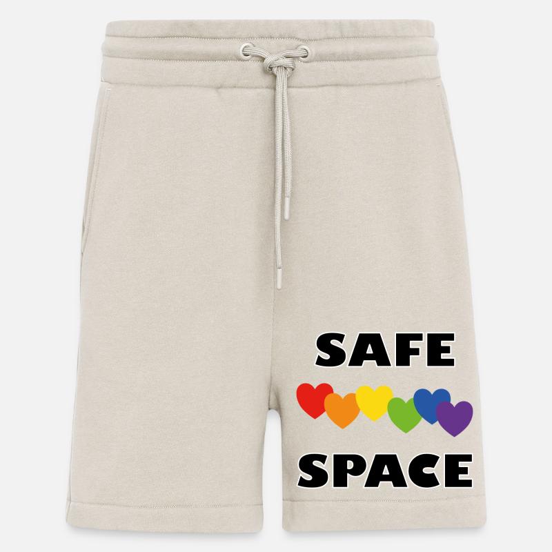 LGBTQ safe space rainbow hearts - Shorts - made by SPREAD - WARM CLAY