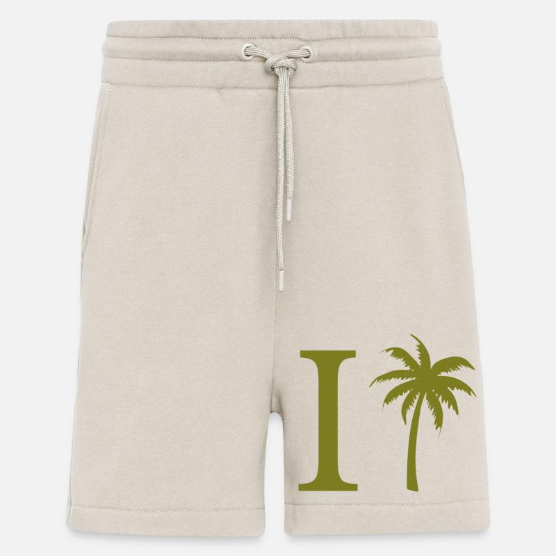 Lettre i vert Palm - Short bio décontracté fabriqué en UE - WARM CLAY