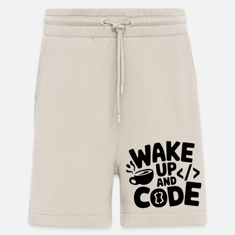 Wake Up and Code - Shorts - made by SPREAD - WARM CLAY