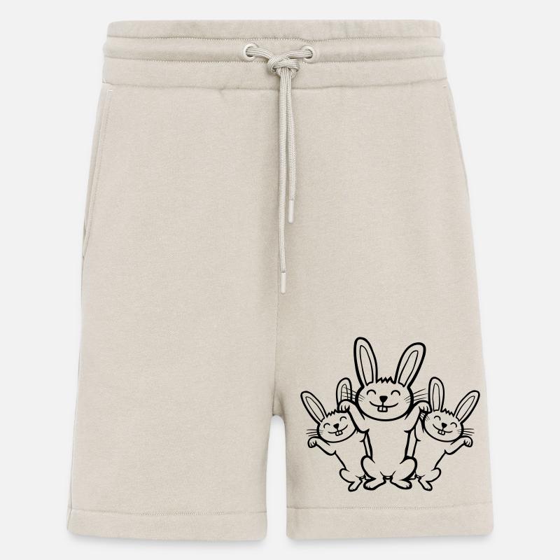 Équipe lapins heureux - Short bio décontracté fabriqué en UE - WARM CLAY