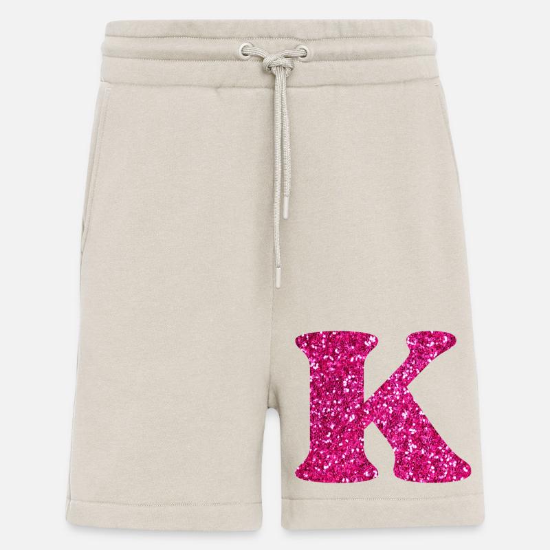 Buchstabe k rosa Glitzer - Shorts - made by SPREAD - WARM CLAY