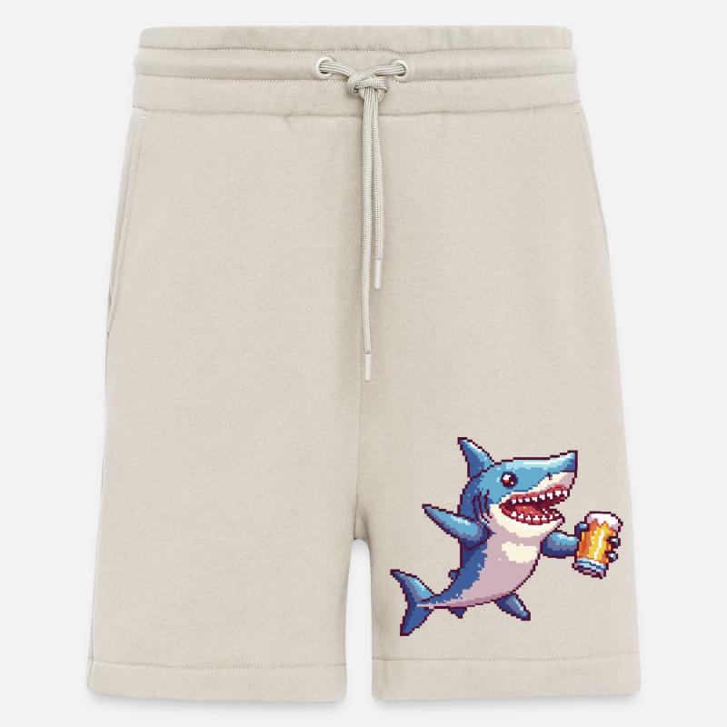 Shark Beer Pixel - Shorts - made by SPREAD - WARM CLAY