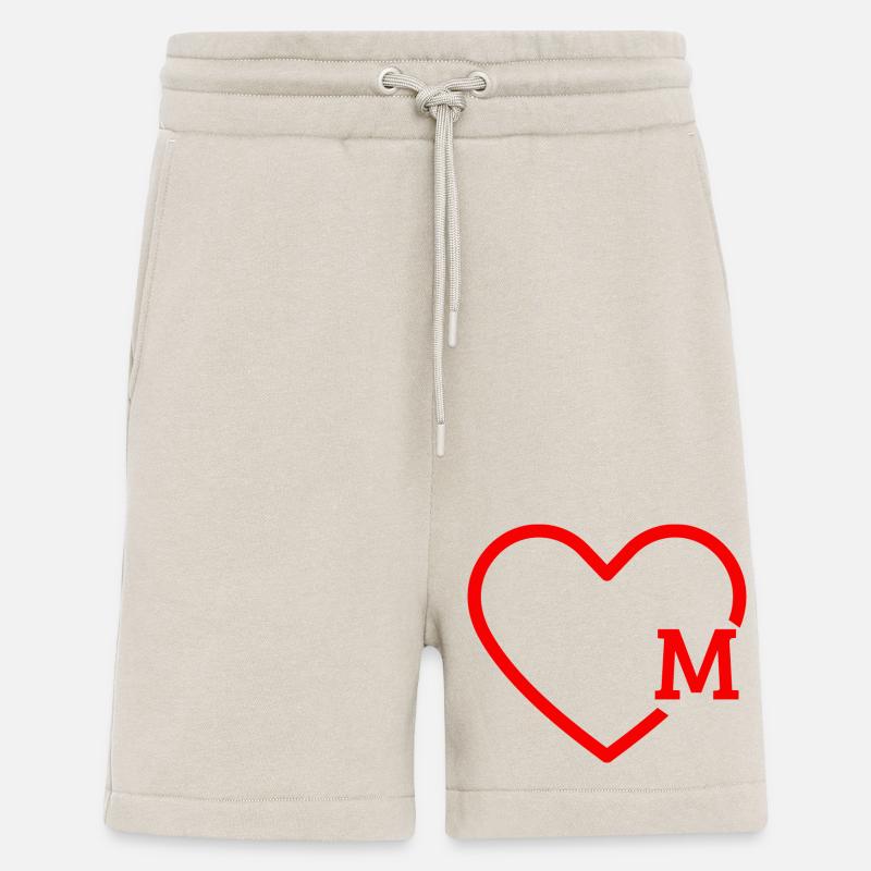 Buchstabe M Rotes Herz - Shorts - made by SPREAD - WARM CLAY