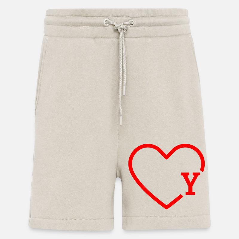 Buchstabe y rotes Herz - Shorts - made by SPREAD - WARM CLAY
